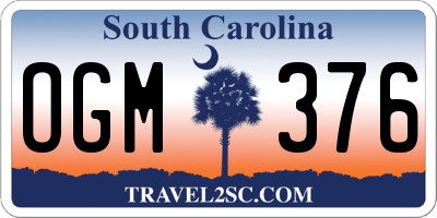 SC license plate OGM376