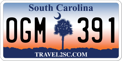 SC license plate OGM391