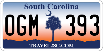 SC license plate OGM393