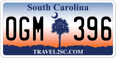 SC license plate OGM396