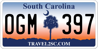 SC license plate OGM397