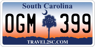 SC license plate OGM399