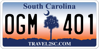 SC license plate OGM401