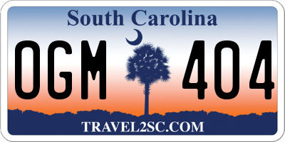 SC license plate OGM404