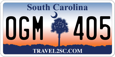 SC license plate OGM405