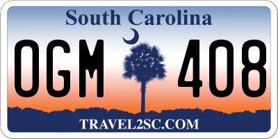 SC license plate OGM408