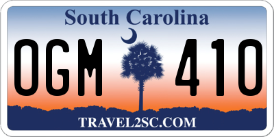 SC license plate OGM410