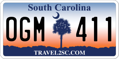 SC license plate OGM411