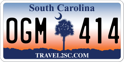 SC license plate OGM414