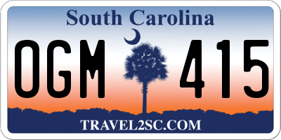 SC license plate OGM415