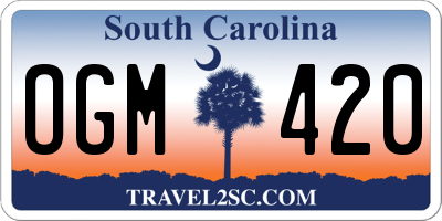 SC license plate OGM420