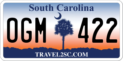 SC license plate OGM422