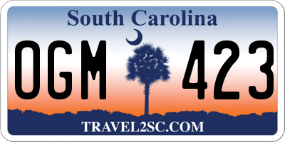 SC license plate OGM423