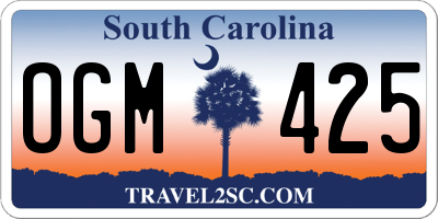 SC license plate OGM425