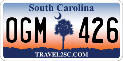 SC license plate OGM426