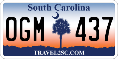 SC license plate OGM437