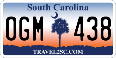 SC license plate OGM438