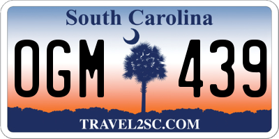 SC license plate OGM439