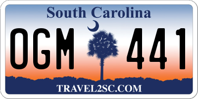 SC license plate OGM441