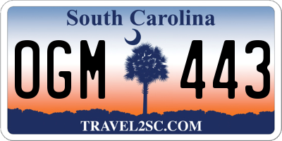 SC license plate OGM443