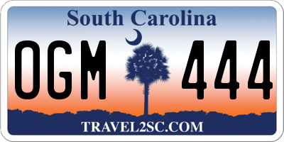 SC license plate OGM444
