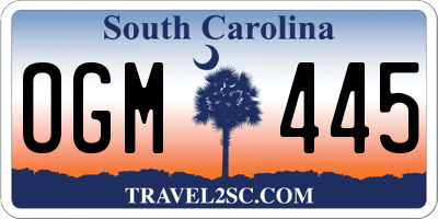SC license plate OGM445