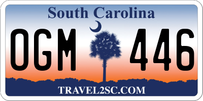 SC license plate OGM446