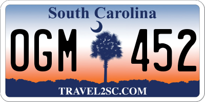 SC license plate OGM452
