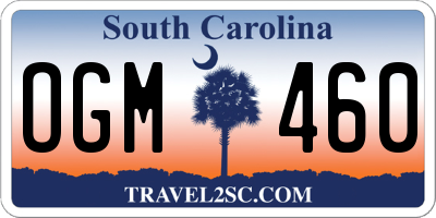SC license plate OGM460