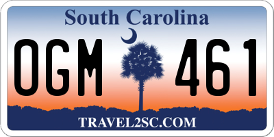 SC license plate OGM461