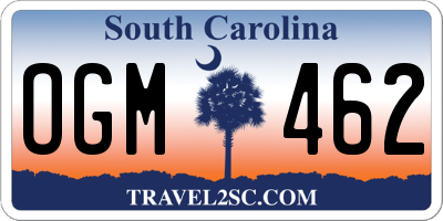 SC license plate OGM462