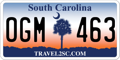 SC license plate OGM463