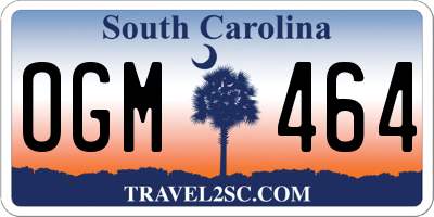 SC license plate OGM464