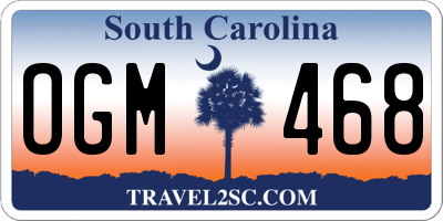 SC license plate OGM468