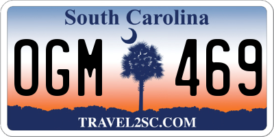 SC license plate OGM469