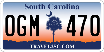 SC license plate OGM470