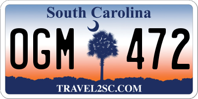 SC license plate OGM472
