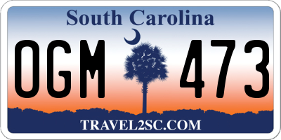SC license plate OGM473