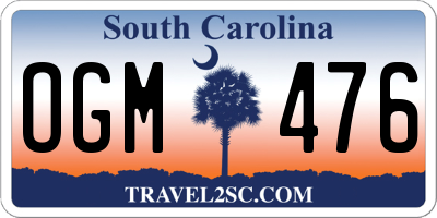 SC license plate OGM476