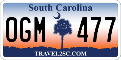 SC license plate OGM477