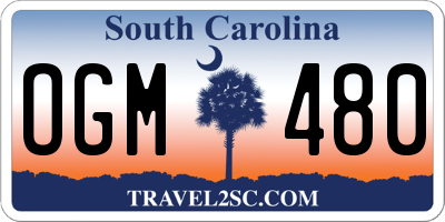 SC license plate OGM480