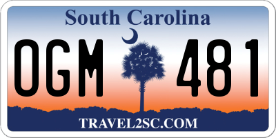 SC license plate OGM481