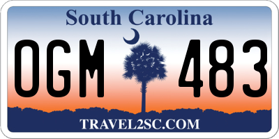 SC license plate OGM483
