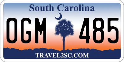 SC license plate OGM485