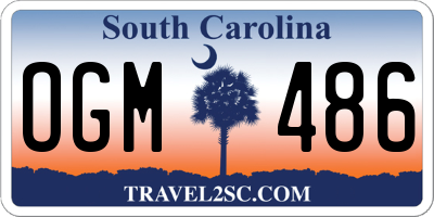 SC license plate OGM486