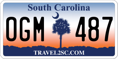 SC license plate OGM487