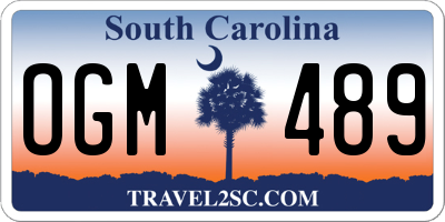 SC license plate OGM489