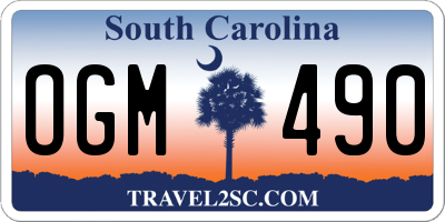 SC license plate OGM490
