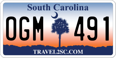 SC license plate OGM491
