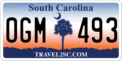 SC license plate OGM493